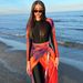 New Muslim Conservative Middle Eastern Solid Color Long Sleeved Trousers Sun Protection Beach Swimwear Three Piece Swimsuit European And American_ecoleips.com