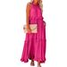 Women's Ruffled Flowy A-Line Maxi Dress – Casual Beach Resort Gown For Summer 2026_ecoleips.com
