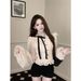 Real Photos, Real Prices. French Court Style Bow Tie Puff Sleeve Lace Blouse For Women, Autumn And Winter, Stylish Shirt_ecoleips.com