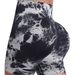 Women's Clothing Tie Dye High Waist Abdomen Yoga Shorts Women's European And American Fitness Sports Tie Dye Peach Hip Three Point Pants_ecoleips.com