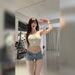 Women's Low Rise Denim Shorts American Style Hot Girl Fashionable Simple Rolled up Casual Tight Hot Pants Versatile Comfortable_ecoleips.com