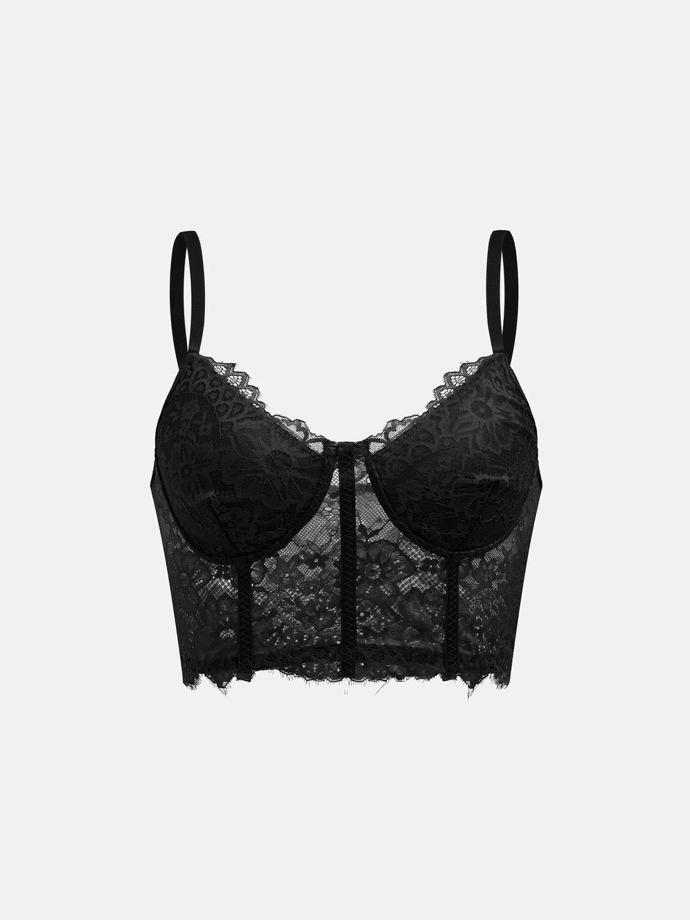 Cross-Border Hot Girl Street Hollow Out Simple Ins Style Lace Eyelash Multi-Color Sexy Bra Camisole Top_ecoleips.com