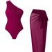 Elegant One-Piece Swimsuit for Women Slimming Retro High Cut Leg Conservative Coverage_ecoleips.com