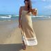Summer Women's Clothing Tube Top Slim High Waist Suspender Knitted Dress Seaside Holiday Pleated Long Skirt_ecoleips.com