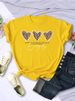 European And American Cross-border Foreign Trade Women's Clothing, Simple Heart-printed Round-neck Short-sleeve T-shirt_ecoleips.com