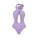 Women's Clothing Fashion One Piece 3D Floral Halter Neck Bikini, Sunscreen Beach Dress Hot Spring Swimsuit_ecoleips.com