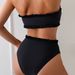 Women's Sexy Strapless Two Piece Swimsuit Solid Color Ruffled Slim Fit Bikini European American Style Swimwear_ecoleips.com
