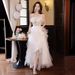 Women's Clothing Small Birthday Dress High End Feather Style Spring High End Tube Top Off Shoulder Banquet_ecoleips.com