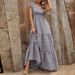 2026 Summer Bohemian V-Neck High-Waist Printed Vacation Long Dress With Floral Patchwork For Women_ecoleips.com