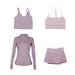 Women's Clothing Women's Slim Fit Stand Collar Jacket Three Pleated Skirt Set Y Shaped Vest Four Piece Outerwear Sportswear_ecoleips.com