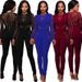 Lace Bodysuit Jumpsuit – Long Sleeve High-Waisted Lace Romper For Women (S-XL, Polyester, Sexy Lace Design, Tight Fit, Party Wear)_ecoleips.com