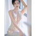 Women's Clothing High End Sequined Evening Dress Light Luxury Niche Halter Neck Fishtail Host Mermaid Annual Meeting Dress_ecoleips.com