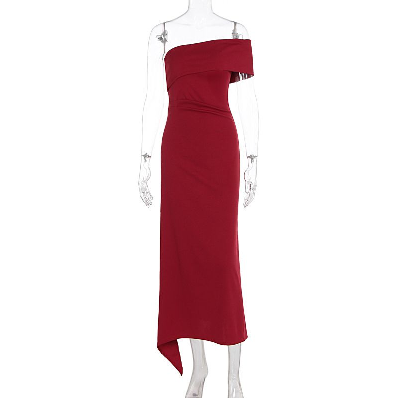 High End Premium Women's Off Shoulder Dress New Fashion Slim Waist Elegant Evening Party Cocktail Formal Casual Dress_ecoleips.com