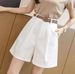 Women's High Waist Loose Fitting Cargo Shorts Style Solid Color Slimming Wide Leg Pants Versatile Summer_ecoleips.com