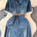 Women's Clothing Denim Dress For Women Summer New Style High End Temperament Waist Slimming Medium Length Skirt_ecoleips.com