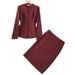 Angolan Red Women's Professional Suit Jacket Elegant Formal Work Uniform With Skirt Set For All Seasons_ecoleips.com