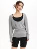 K Fashionable Large U-neck Hip Covering Long Sleeved T-shirt For Sports, Fitness, Yoga, Loose Fit, Waist Cinching, Slimming Top For Women_ecoleips.com