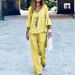 Women's Clothing Printed Fashion Loose Casual Trousers Set Short Sleeve V-Neck Sportswear_ecoleips.com