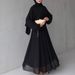 Minimalist Chiffon Blouse & Midi Skirt Set – Long Sleeve Office-To-Dinner Outfit (Black, Navy, Wine, Beige, Brown, Xs-Xxxl)_ecoleips.com