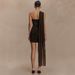 Women's Sexy Strapless Ruched Tie Side Bodycon Mini Dress – Elegant Evening Party Gown_ecoleips.com