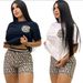 European And American Cross-border Women's Clothing, New Summer Fashion Printed Round-neck Pocket Short-sleeve Shorts_ecoleips.com