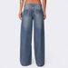 Women's Clothing Loose Wide Leg Fashion Printed Denim Trousers Ladies Jeans_ecoleips.com