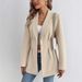 Women's Clothing Elegant Women's Blazer Jacket – Slim Fit Wool-Like Office Coat (S-XXXL, Beige/Pink/Brown)_ecoleips.com