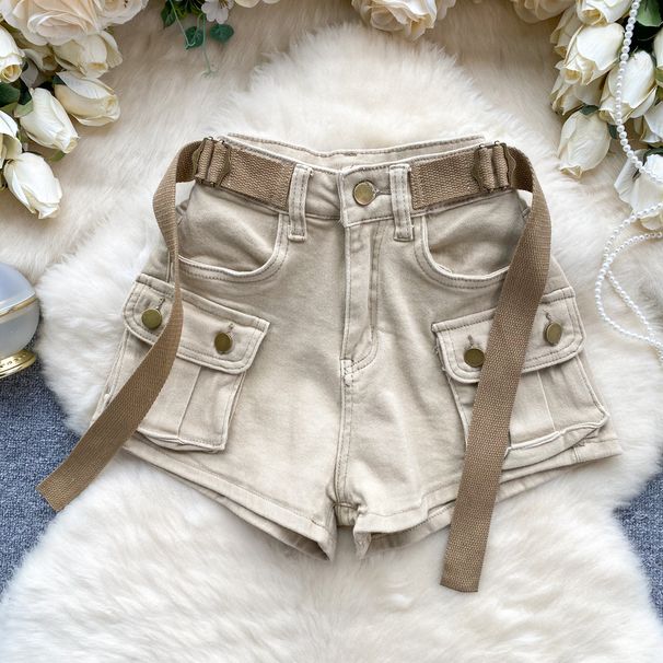 Women's Clothing Large Pocket Slim Short Design Jeans Hot Girl Style Shorts_ecoleips.com