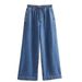 Oversized Denim Shirt & Pants Set – Trendy Long-Sleeve Button-Up Top With Matching Trousers (XS/S/M/L, Washed Polyester, Relaxed Fit)_ecoleips.com