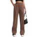 Women's New High Waist Loose Comfortable Wide Leg Pants Casual Sports Pants Straight Leg Pants For Women_ecoleips.com