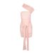 AD256 European And American Fashion Sexy Slim-fit Hot Girl Bodycon Mini Skirt With Mesh Design, Strapless One-shoulder_ecoleips.com