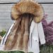 Women’s Detachable Faux Fur Parka Coat – Rabbit Fur Lining & Raccoon Collar, Slim Fit Mid-Length Winter Jacket (Multiple Colors & Sizes)_ecoleips.com