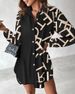 Women's Clothing Long Sleeved Printed Patchwork Button Dress Blouse_ecoleips.com