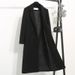 Women's Clothing Mid Length Quilted Black Wool Coat Slim Fit Thickened Women's Black Quilted Wool Coat Mid-Length Winter Warm Loose Fit Trench Coat_ecoleips.com