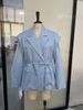 Women's Clothing Shoulder Pad Suit Temperament Commuter V Neck Lace Up Jacket_ecoleips.com