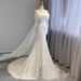 French Style Satin Light Wedding Dress off the Shoulder Mermaid Gown Ethereal Forest Inspired Simple Wedding Dress_ecoleips.com