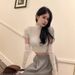 girl Pure Desire New Year Red Long Knitted Top For Women Autumn Win Christmas Hot Girl Design Drawstring Sleeve Short_ecoleips.com