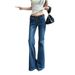 Women's Clothing Vintage Blue Low-Rise Flared Jeans – Stretch Bootcut Denim With Retro Wash (XS-XL)_ecoleips.com