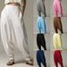 Women's High-Waisted Loose-Fitting Casual Long Pants Drape Detail Style Fashion Outerwear_ecoleips.com