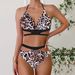 Women's Clothing Plus Size Cross-Strap Triangle Bikini Set - Strappy Swimsuit For Spring Fashion Regular Fit Polyester_ecoleips.com