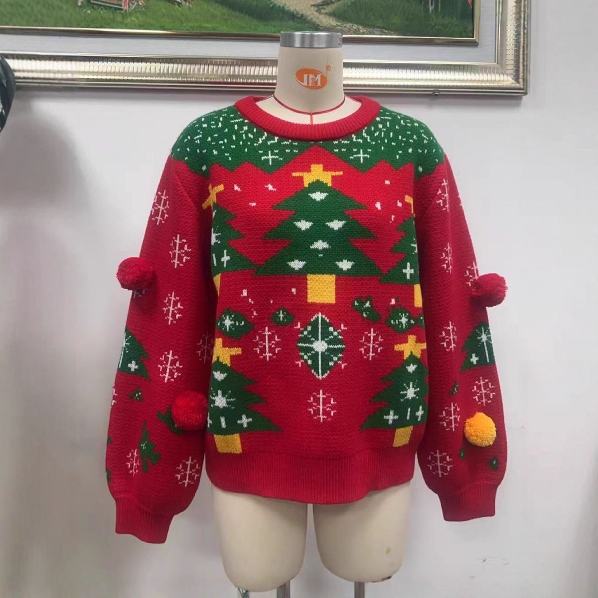 Festive Christmas Sweater For Women – Cozy Knit Pullover With Faux Fur Accents (XS-XXL, Classic Red)_ecoleips.com
