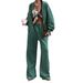 Women's Clothing Warm Zipper Long Sleeve Stand Collar Loose Sweatshirt Women's Trendy Brand Straight High Waist Slim Long Sweatpants Two Piece Set_ecoleips.com