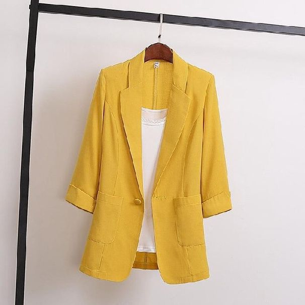 Women's Clothing Spring And Summer New Thin Cotton And Linen Suit Women's Casual Fashion Cotton And Linen Small Suit Large Size Jacket_ecoleips.com