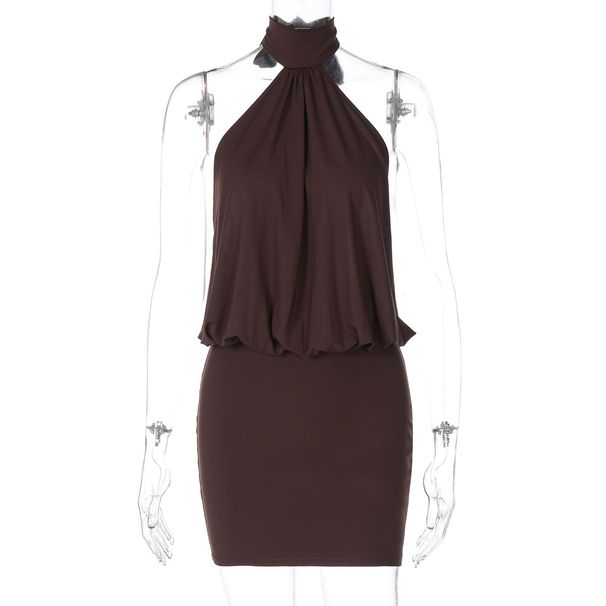 Cross-Border European And American Style Women's Fashion 2025 Summer New Sleeveless Halter Neck Tie Sexy Backless Tight_ecoleips.com