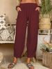 Suitable For All Seasons Women's Fashion 2025 New Solid Color Loose Cotton Linen Casual Home Harem Long Pants For Women_ecoleips.com