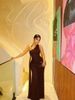 Women's Clothing Halter Neck Ribbon Mesh Fishtail Skirt Slim Fit Pleated Design Long Skirt Fashionable And Sexy_ecoleips.com