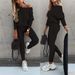 Aria Basics 2026 Foreign Trade Solid Color Fashion Casual Tie-shoulder Sports Pants Long Set For Women, European And American Trend_ecoleips.com