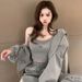 Casual Sports Suit For Women, Autumn New Loose Slimming Sweatshirt Jacket Vest Jogger Pants Three-Piece Set Stylish_ecoleips.com
