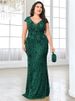 plus Size Sequined Evening Dress European American Style Sexy Elegant Slim Fitting Fishtail Long Dress for Women Party Wear_ecoleips.com