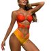 Women's Clothing Sexy Gradient One-Piece Hollow Swimsuit Bikini_ecoleips.com